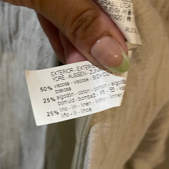 Zara | Linen Blend Neutral Contemporary Lagenlook Long Coat Size: Medium - Picture 4 of 5